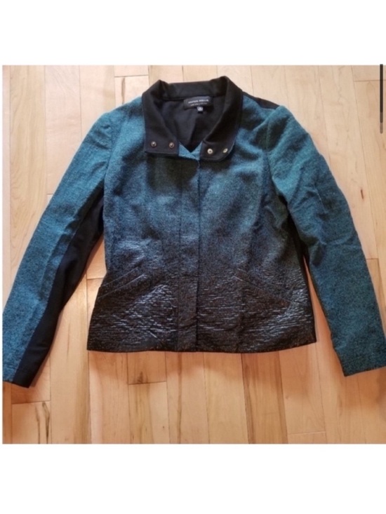 Hilton Hollis Jackets & Blazers - Hilton Hollis Jacket zip up ombre black teal wool blend size twelve
